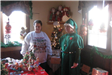 Two Senior Woman, One Dressed as an Elf