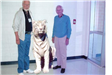 Two Men Standing with Edited Lion