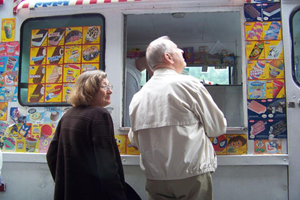 Seniors at an Ice Cream Food Truck