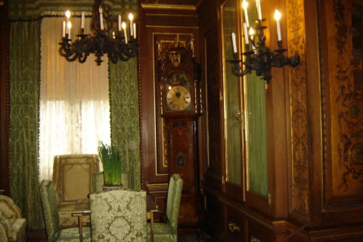 Corner of Room with Table and Clock