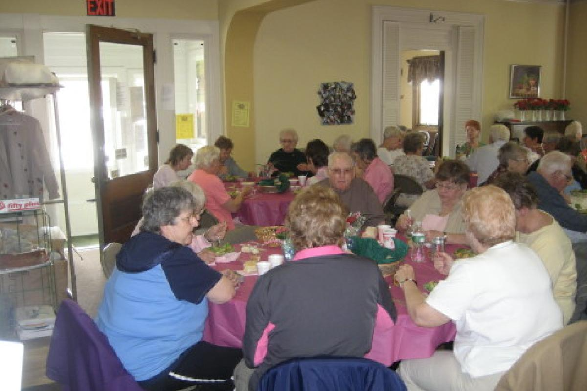 Seniors Sitting and Eating