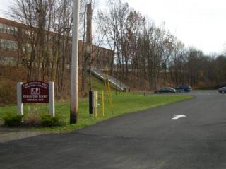 The entrance to a parking lot