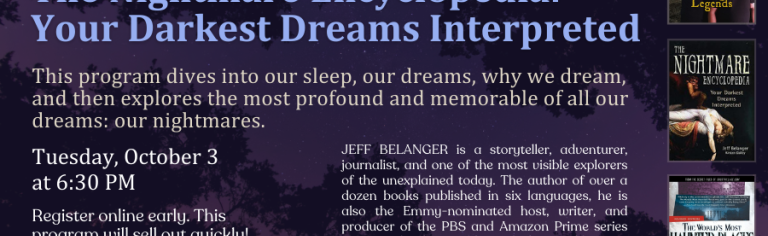 The Nightmare Encyclopedia with Jeff Belanger - October 3rd @ 3:30 PM